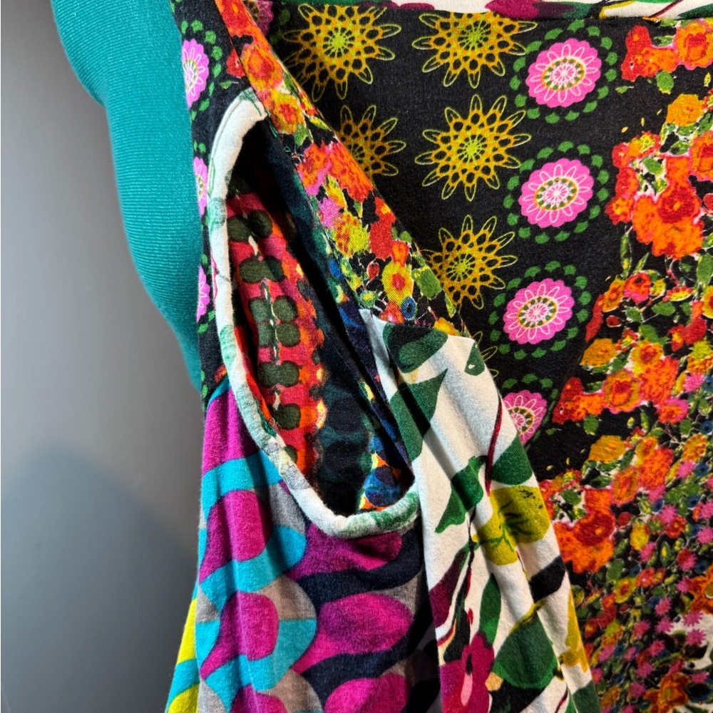 Desigual Floral Patchwork Asymmetrical A-Line Skirt - Multicolor - Size XL - Picture 12 of 15